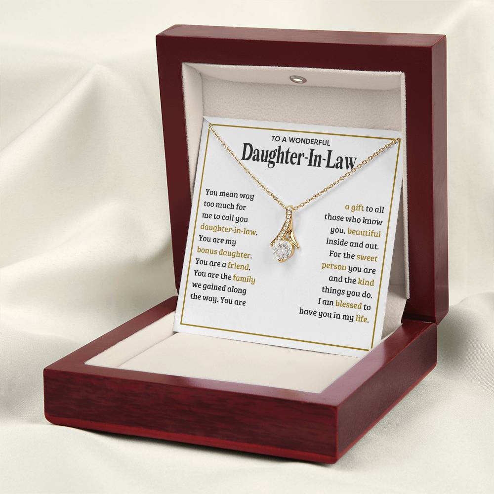 TO MY DAUGHTER IN LAW SWEET PERSON ALLURING BEAUTY NECKLACE GIFT SET
