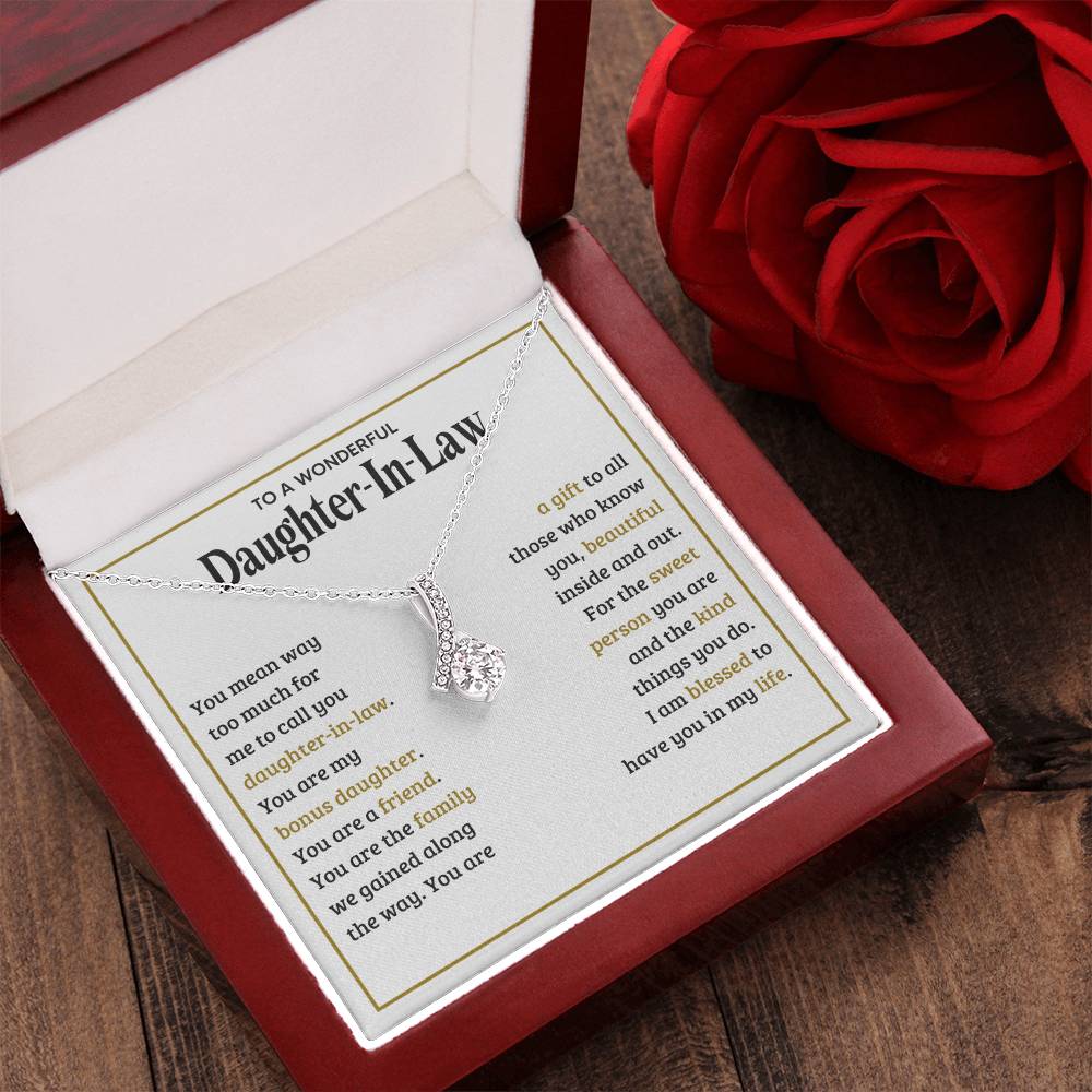 TO MY DAUGHTER IN LAW SWEET PERSON ALLURING BEAUTY NECKLACE GIFT SET