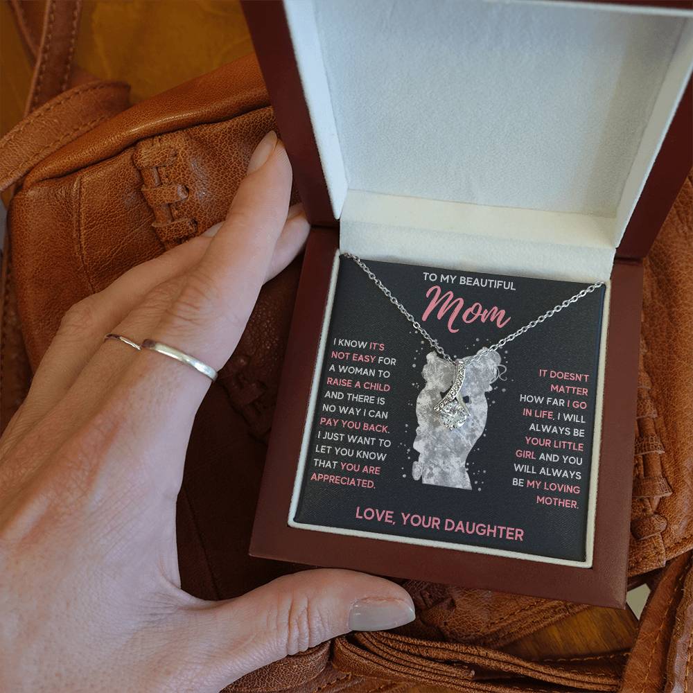 TO MY BEAUTIFUL MOM LITTLE GIRL ALLURING BEAUTY NECKLACE GIFT SET