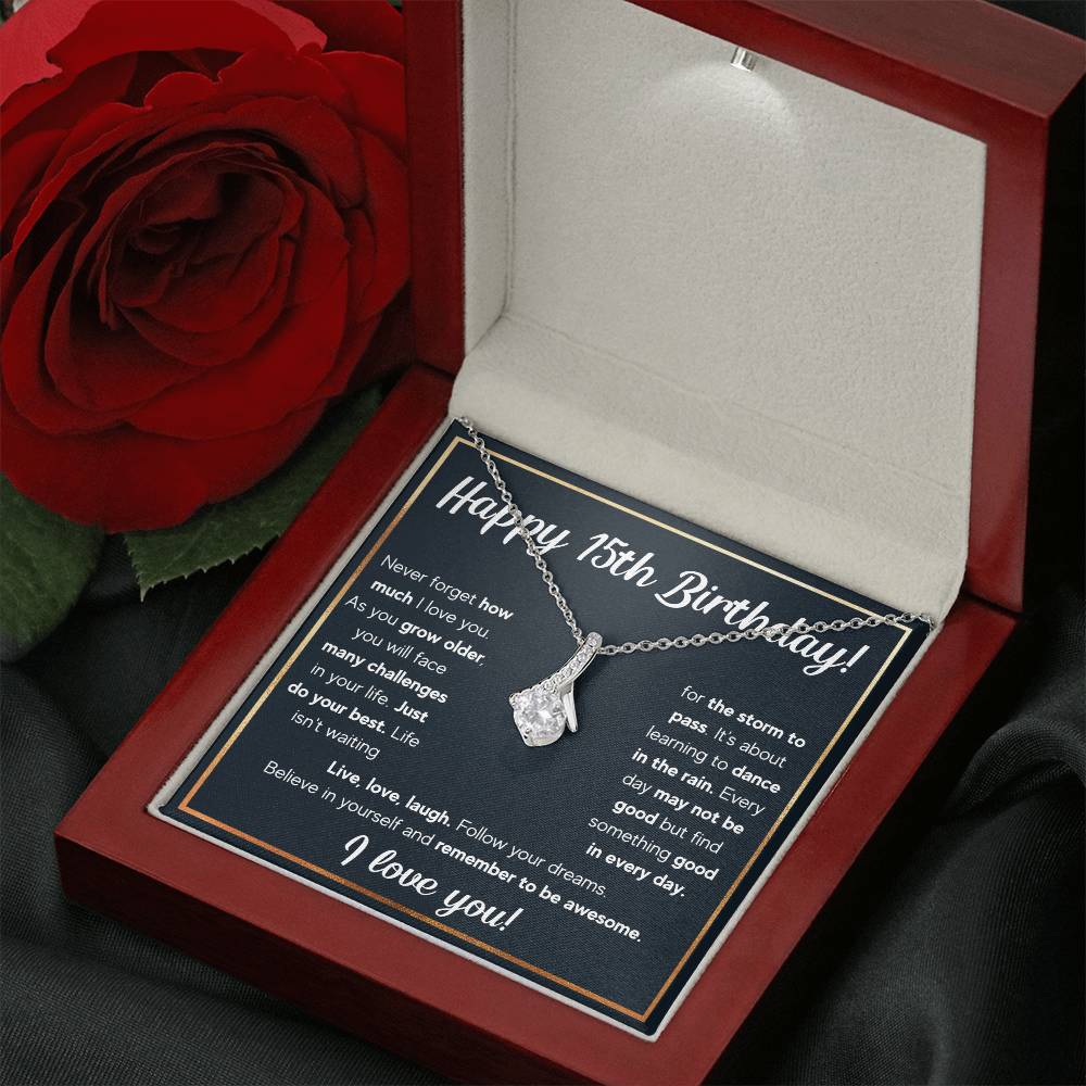 HAPPY 15TH BIRTHDAY RAIN ALLURING NECKLACE GIFT SET