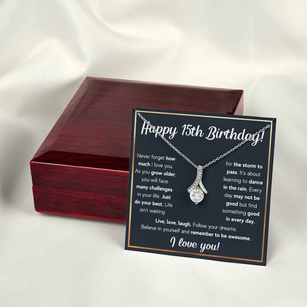 HAPPY 15TH BIRTHDAY RAIN ALLURING NECKLACE GIFT SET