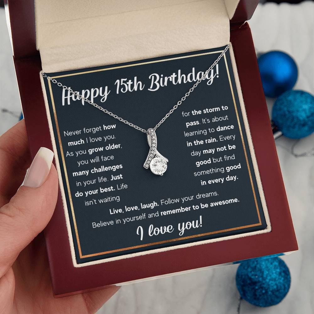 HAPPY 15TH BIRTHDAY RAIN ALLURING NECKLACE GIFT SET