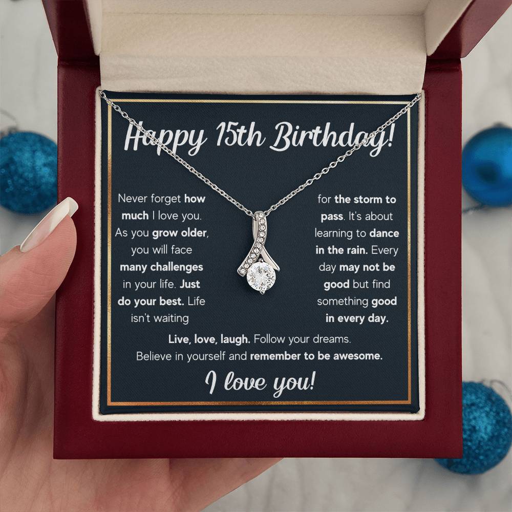 HAPPY 15TH BIRTHDAY RAIN ALLURING NECKLACE GIFT SET