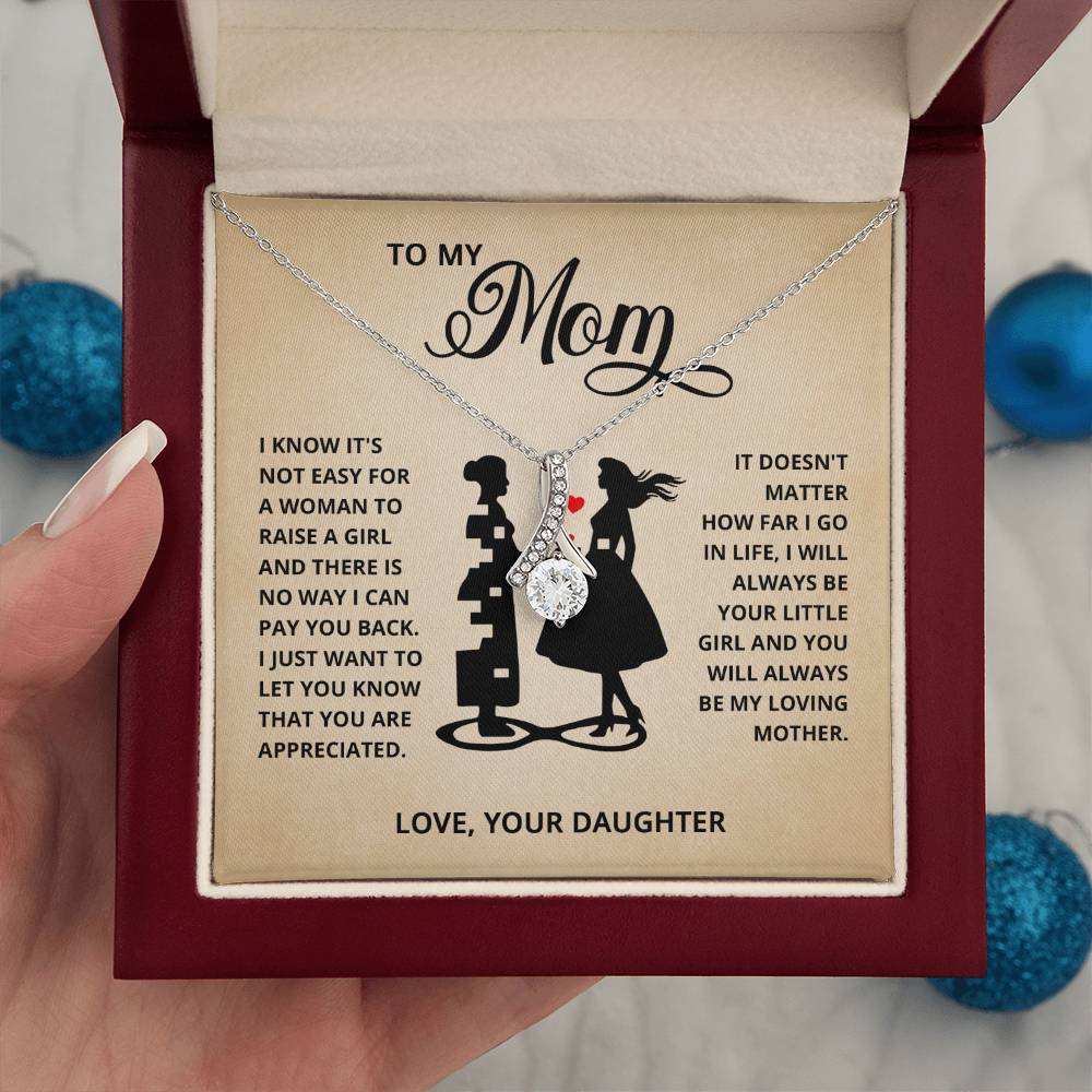 TO MY MOM LITTLE GIRL ALLURING BEAUTY NECKLACE GIFT SET