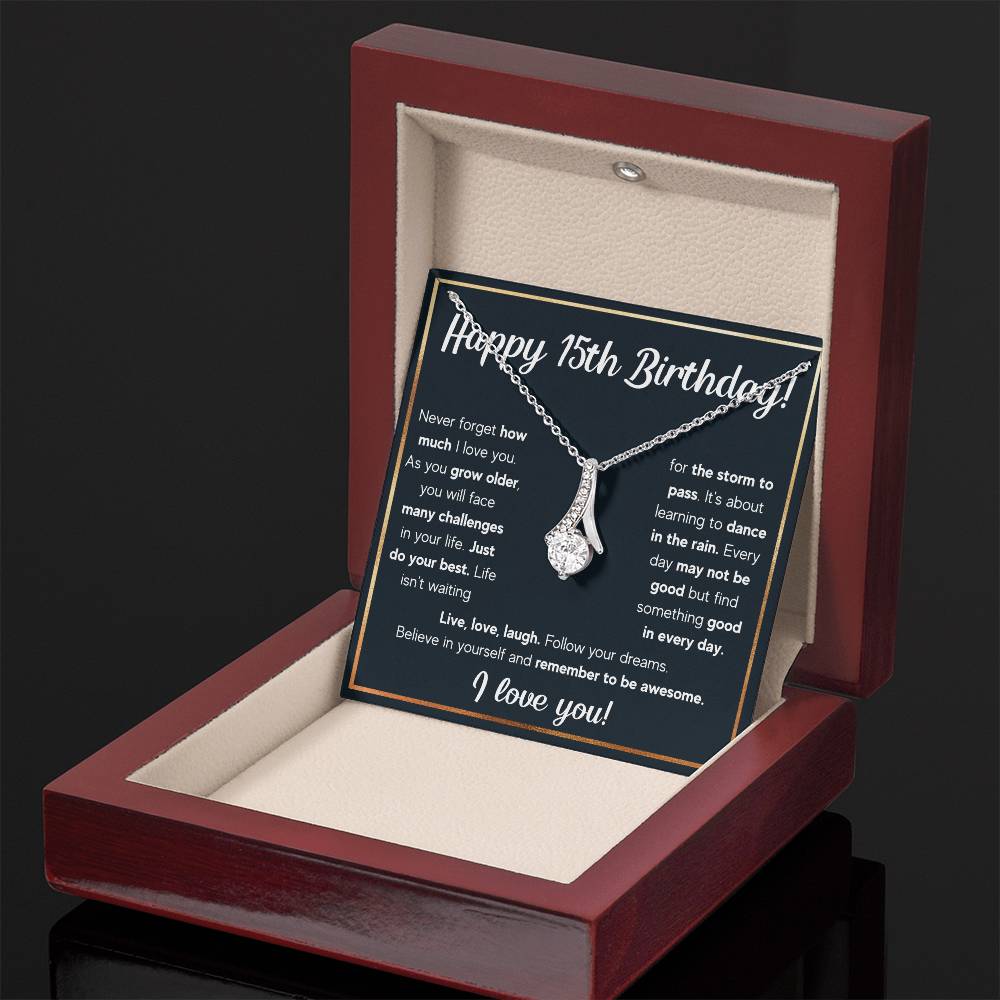 HAPPY 15TH BIRTHDAY RAIN ALLURING NECKLACE GIFT SET
