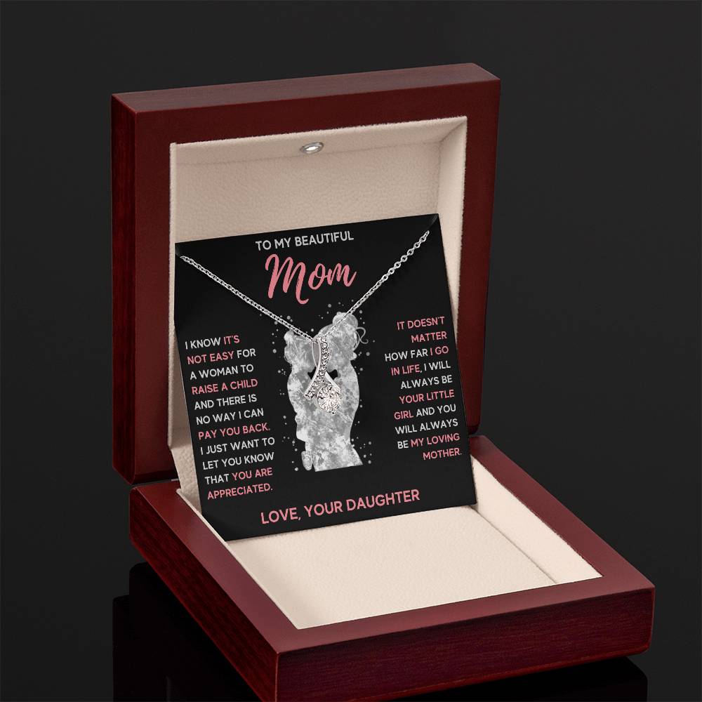 TO MY BEAUTIFUL MOM LITTLE GIRL ALLURING BEAUTY NECKLACE GIFT SET
