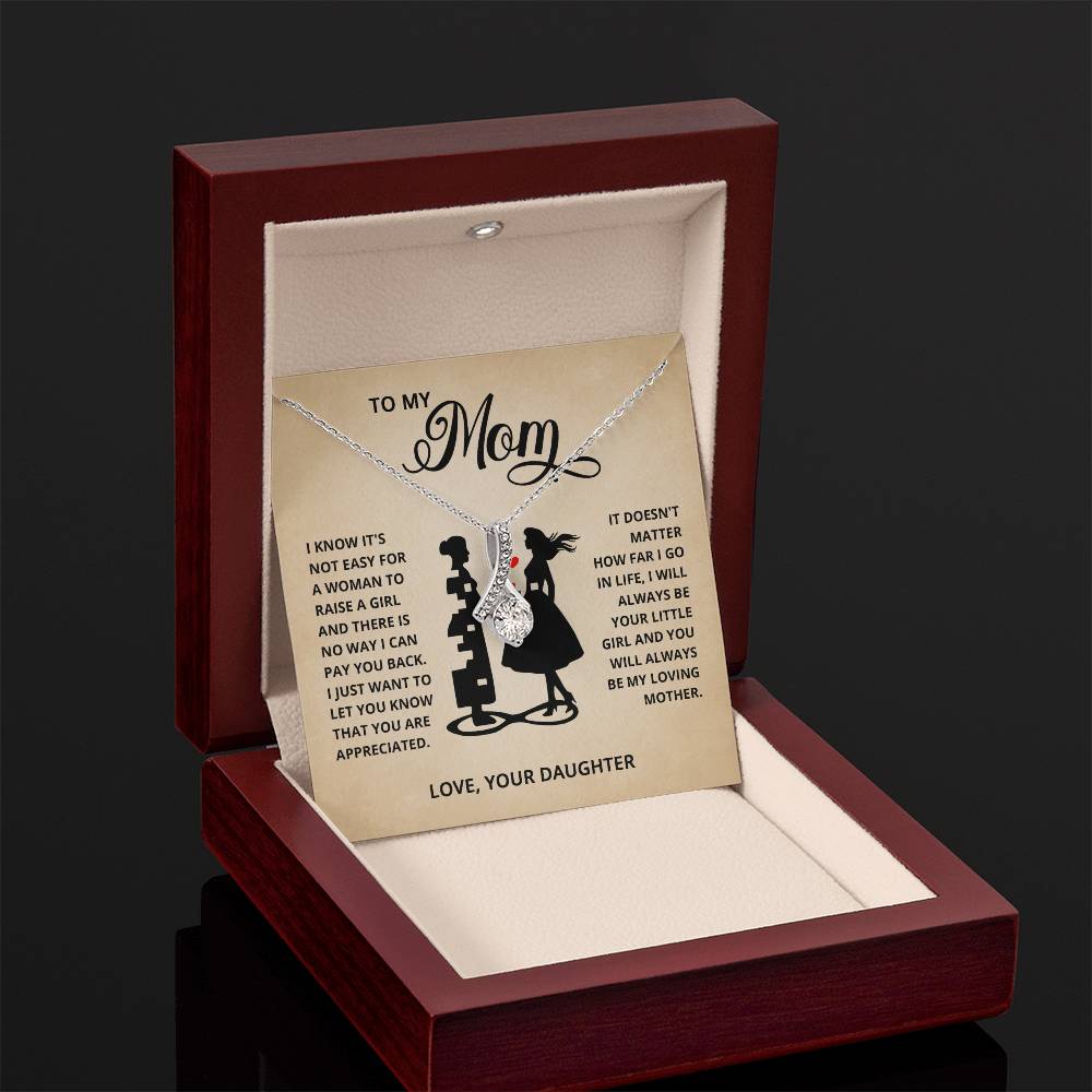 TO MY MOM LITTLE GIRL ALLURING BEAUTY NECKLACE GIFT SET