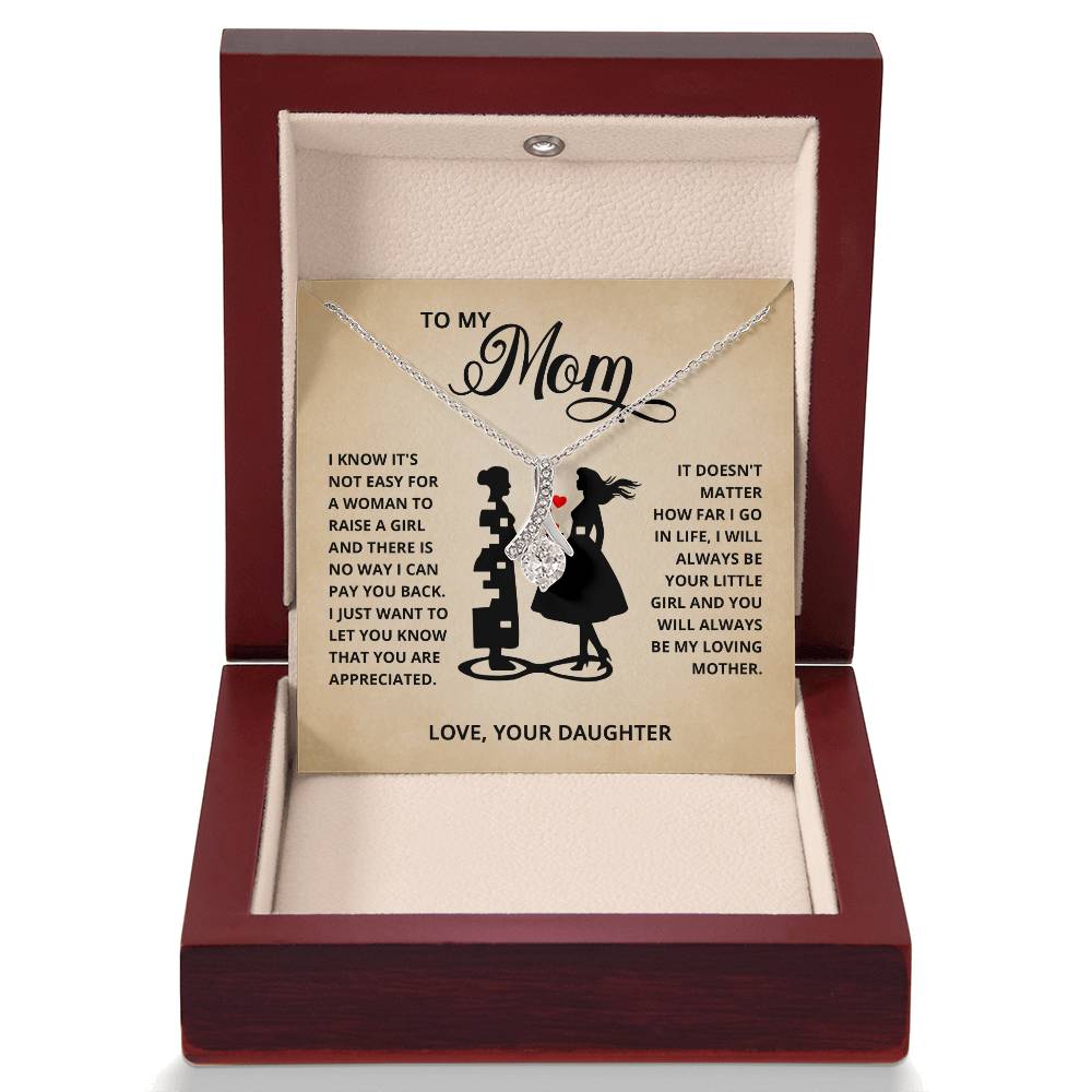 TO MY MOM LITTLE GIRL ALLURING BEAUTY NECKLACE GIFT SET