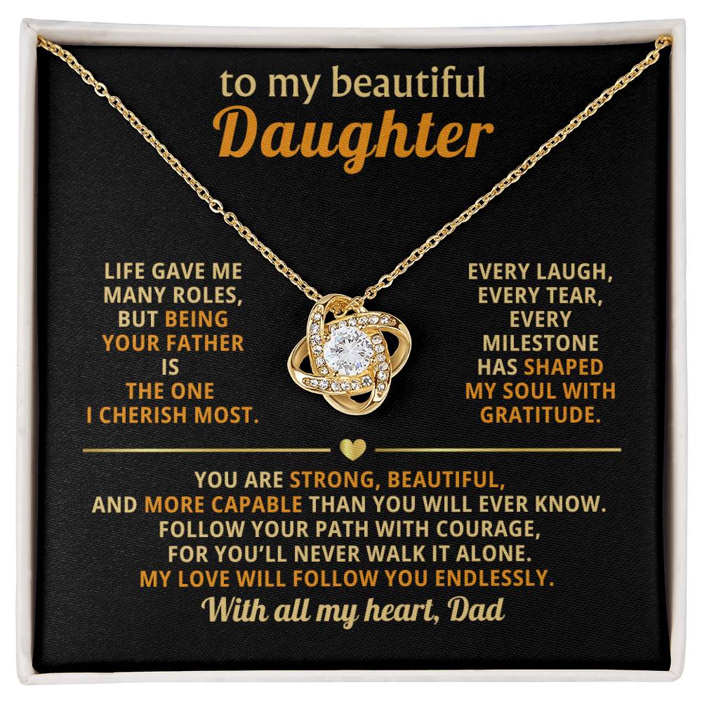To my beautiful Daughter - Life gave me many roles, but being your father is the one I cherish most