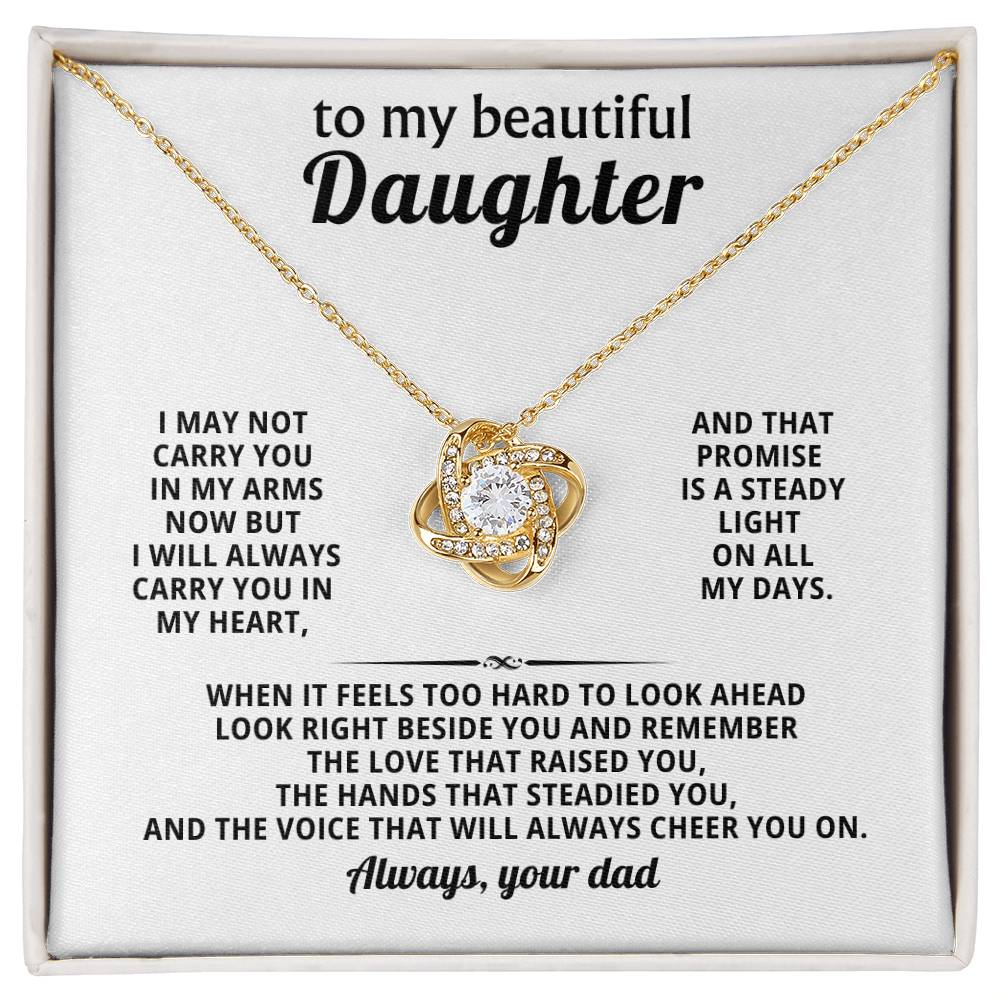 To my beautiful Daughter, I may not carry you in my arms now but I will always carry you in my heart