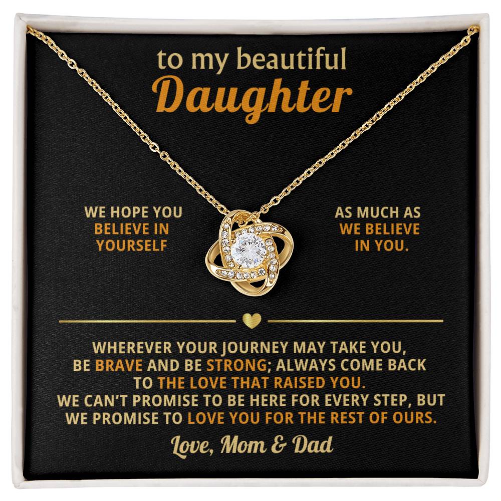 To my beautiful daughter, We hope you believe in yourself as much as we believe in you
