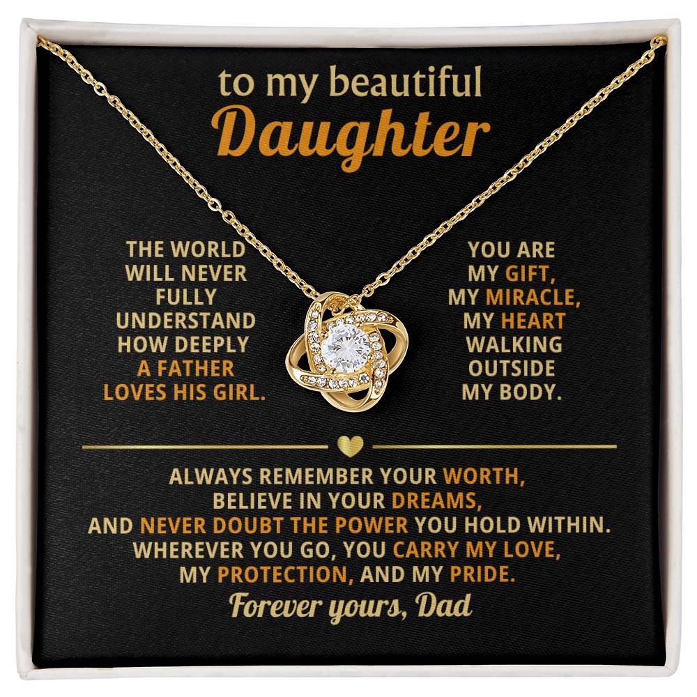 To my beautiful Daughter - The world will never fully understand how deeply a father loves his girl