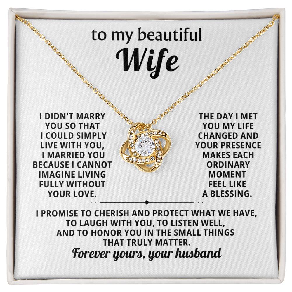 To my beautiful Wife, I promise to cherish and protect what we have