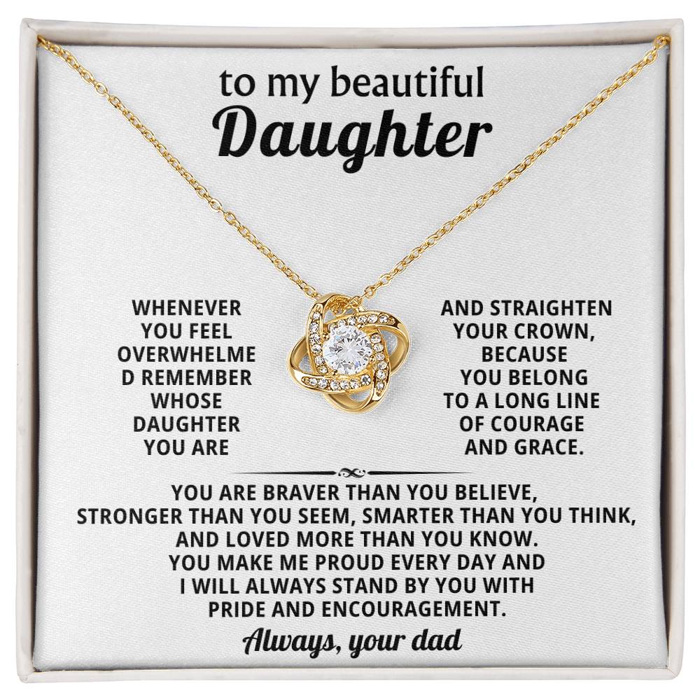 To my beautiful Daughter, You belong to a long line of courage and grace