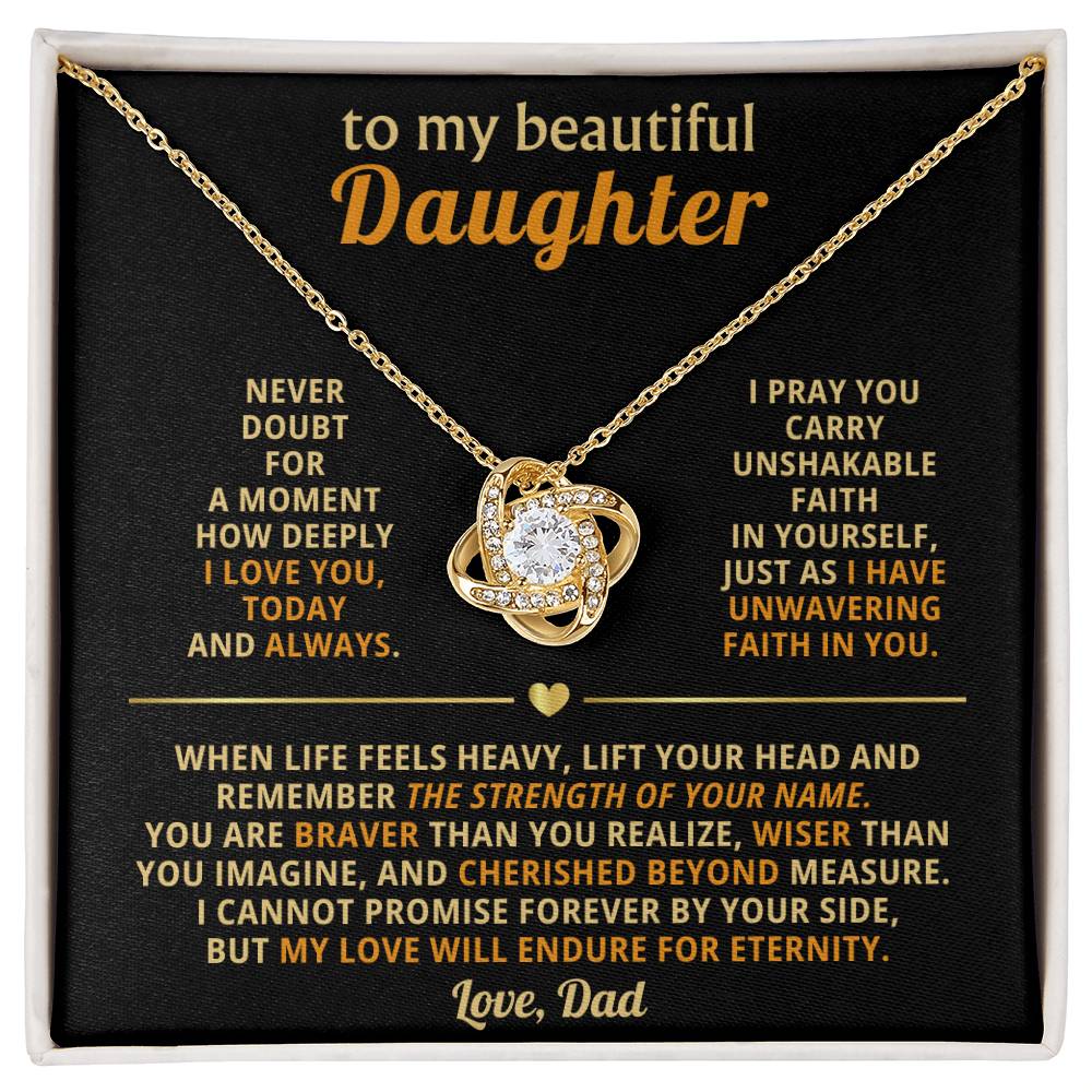 To my beautiful Daughter, I pray you carry unshakable faith in yourself