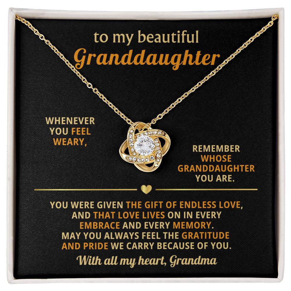 To my beautiful Granddaughter, You were given the gift of endless love