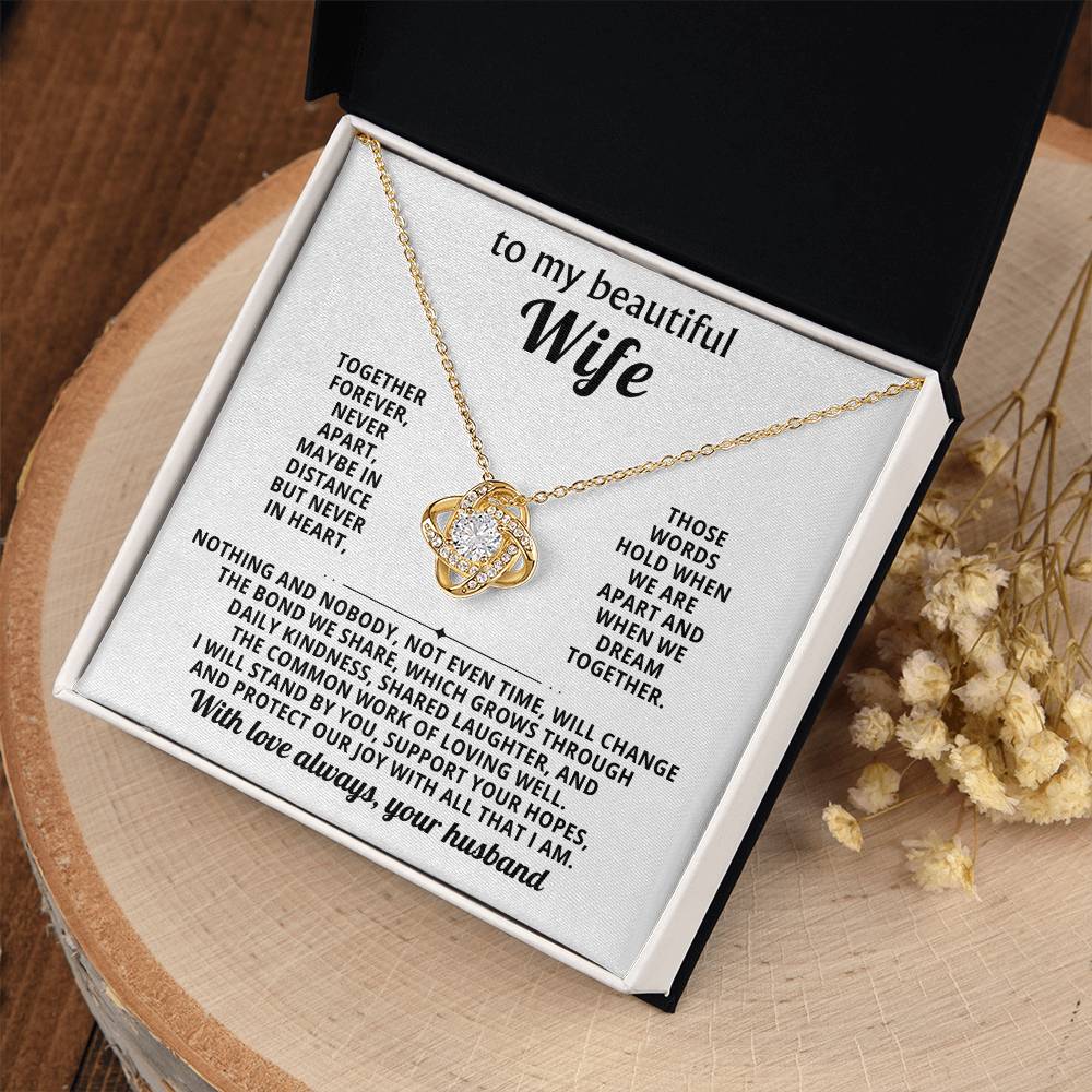 To my beautiful Wife, Nothing and nobody, not even time, will change the bond we share