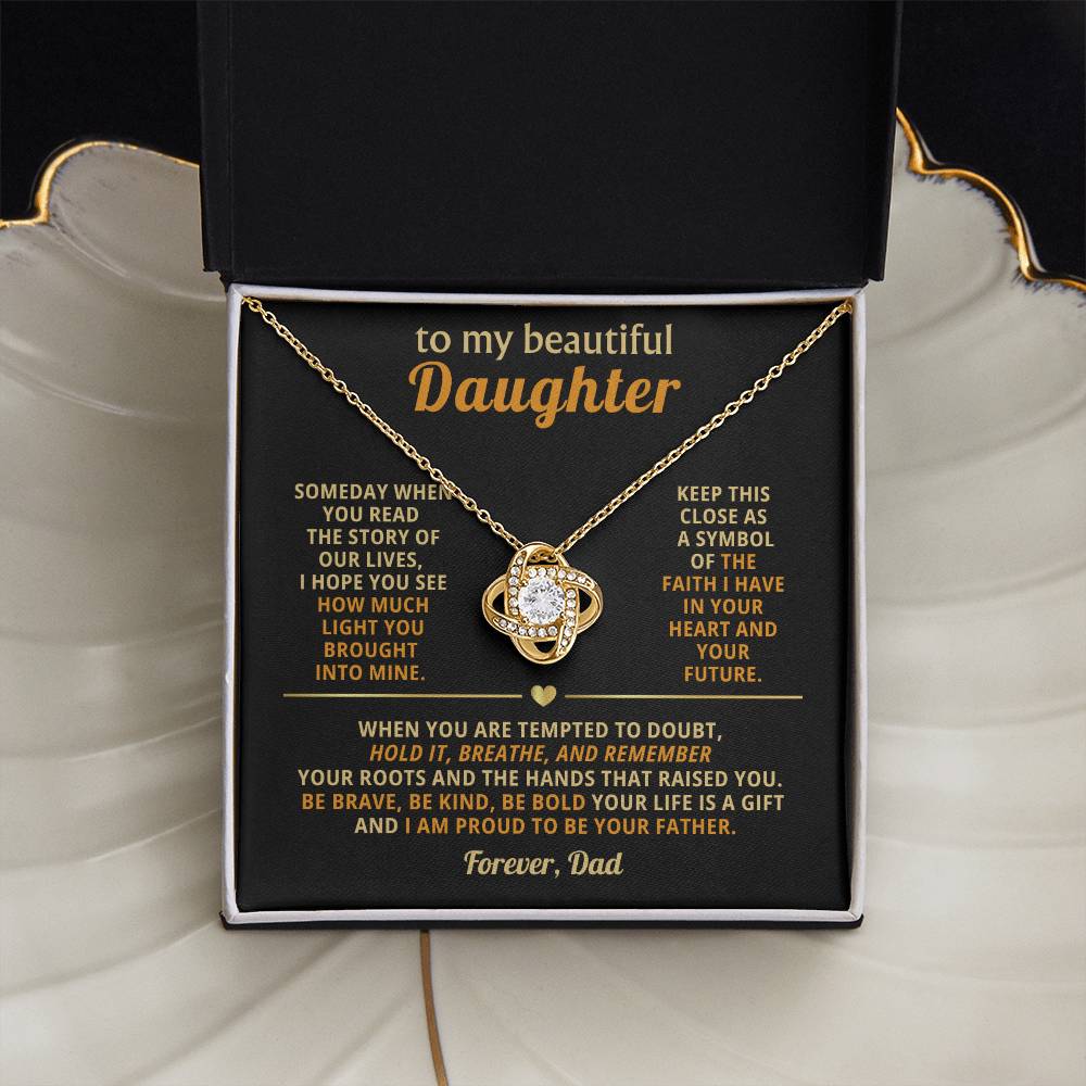 To my beautiful Daughter, Keep this close as a symbol of the faith I have in your heart and your future