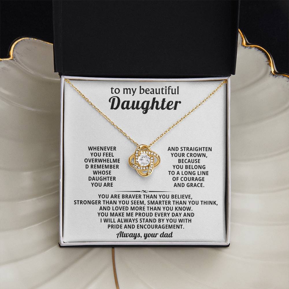 To my beautiful Daughter, You belong to a long line of courage and grace