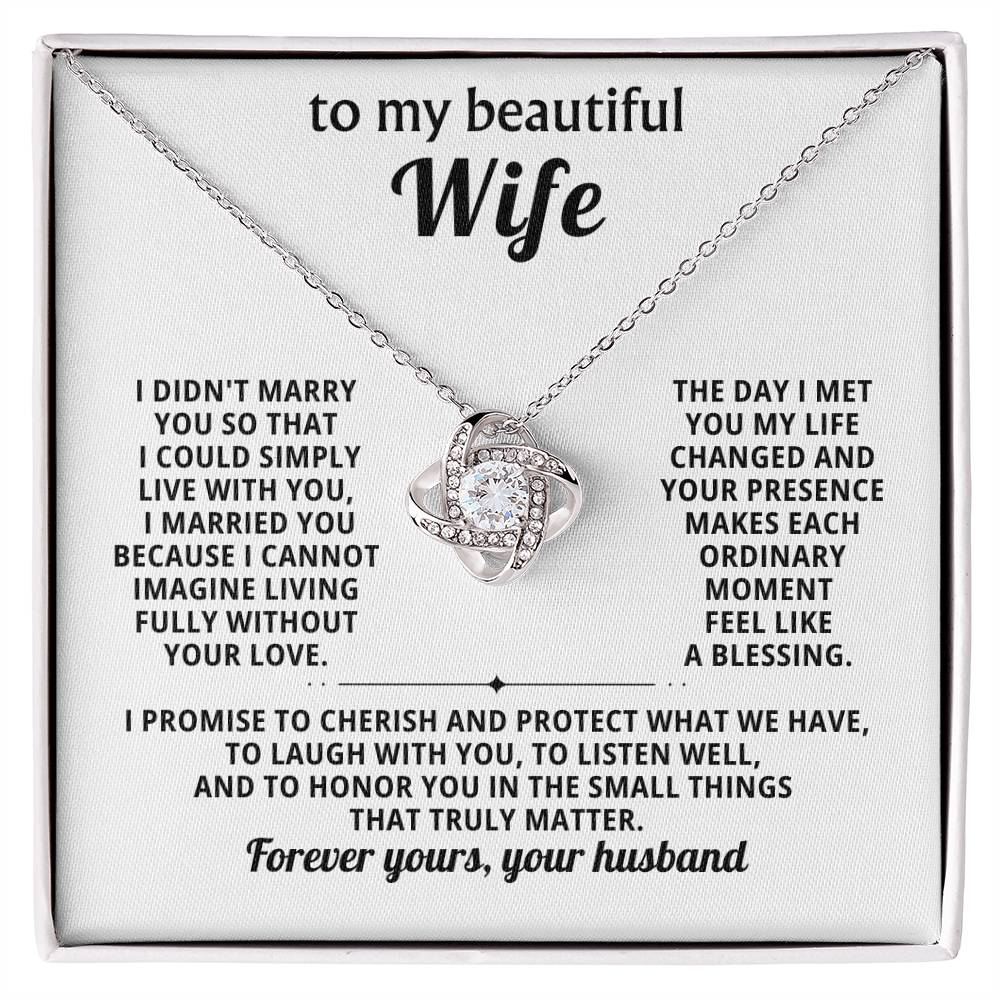 To my beautiful Wife, I promise to cherish and protect what we have