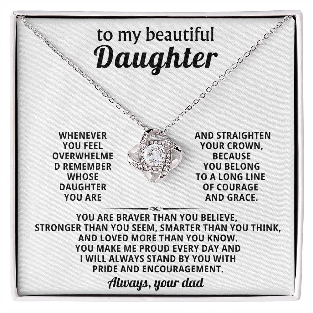 To my beautiful Daughter, You belong to a long line of courage and grace