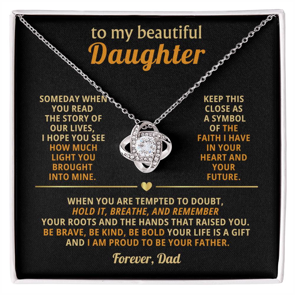 To my beautiful Daughter, Keep this close as a symbol of the faith I have in your heart and your future
