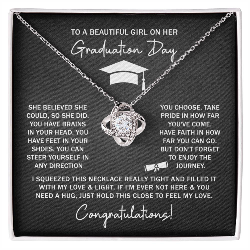 GRADUATION FOR HER SQUEEZED LOVE KNOT NECKLACE
