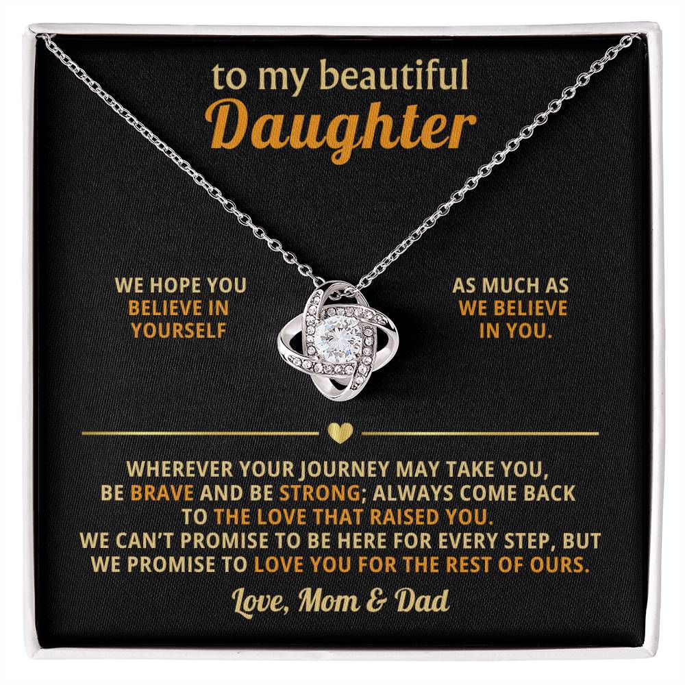 To my beautiful daughter, We hope you believe in yourself as much as we believe in you