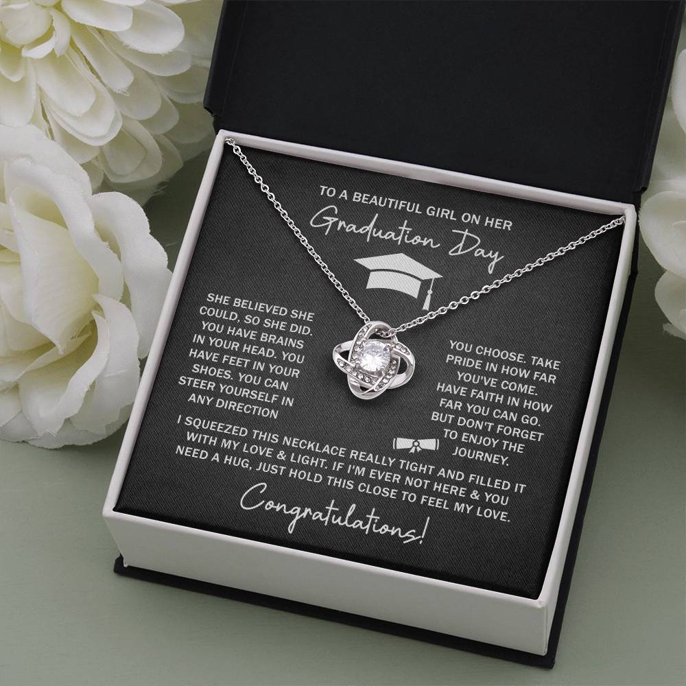 GRADUATION FOR HER SQUEEZED LOVE KNOT NECKLACE
