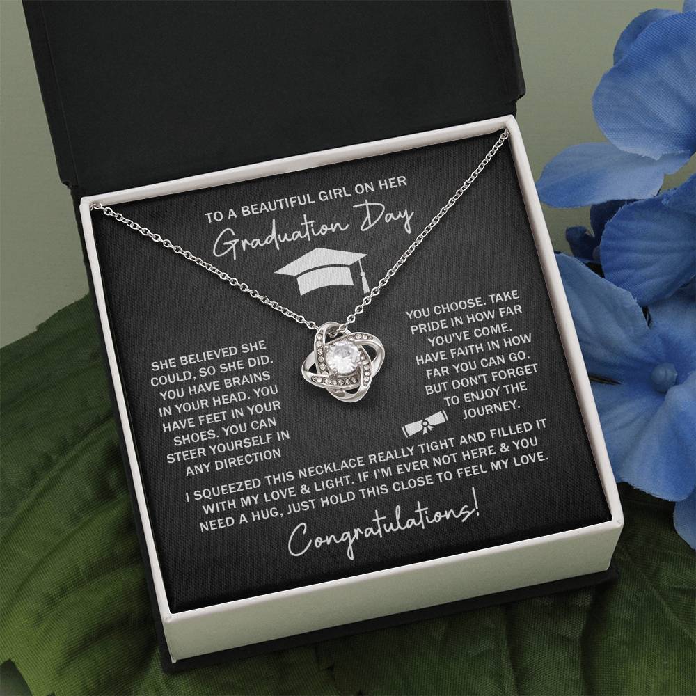 GRADUATION FOR HER SQUEEZED LOVE KNOT NECKLACE