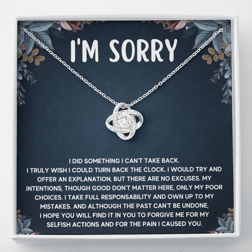 I'M SORRY POOR CHOICES LOVE KNOT NECKLACE GIFT SET
