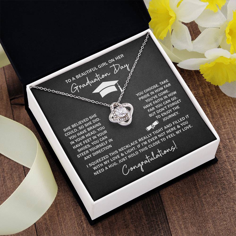 GRADUATION FOR HER SQUEEZED LOVE KNOT NECKLACE