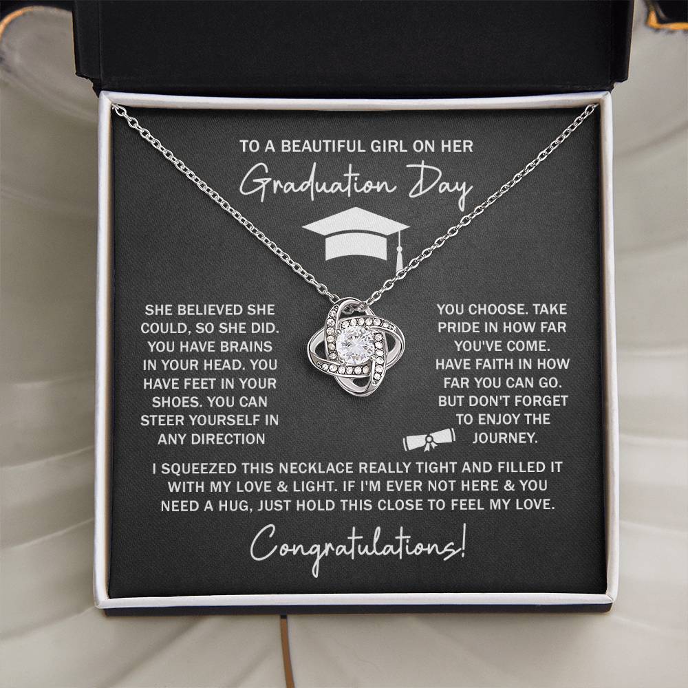 GRADUATION FOR HER SQUEEZED LOVE KNOT NECKLACE