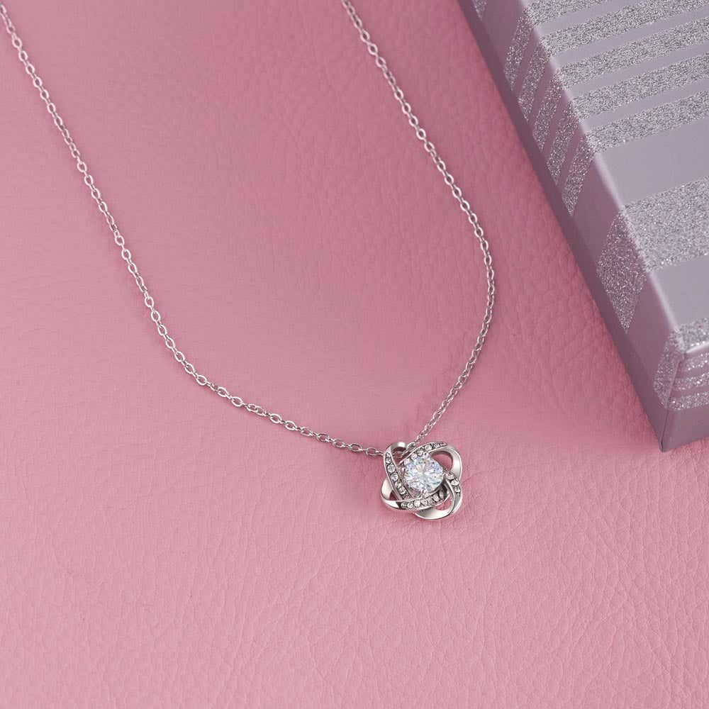 TO MY DAUGHTER PROUD LOVE KNOT NECKLACE GIFT SET