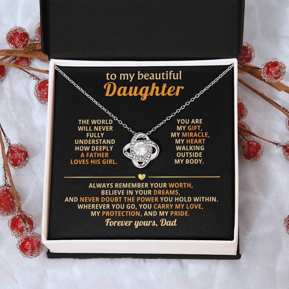 To my beautiful Daughter - The world will never fully understand how deeply a father loves his girl