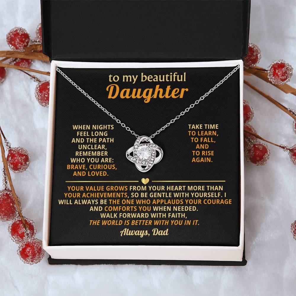 To my beautiful Daughter, Walk forward with faith, the world is better with you in it