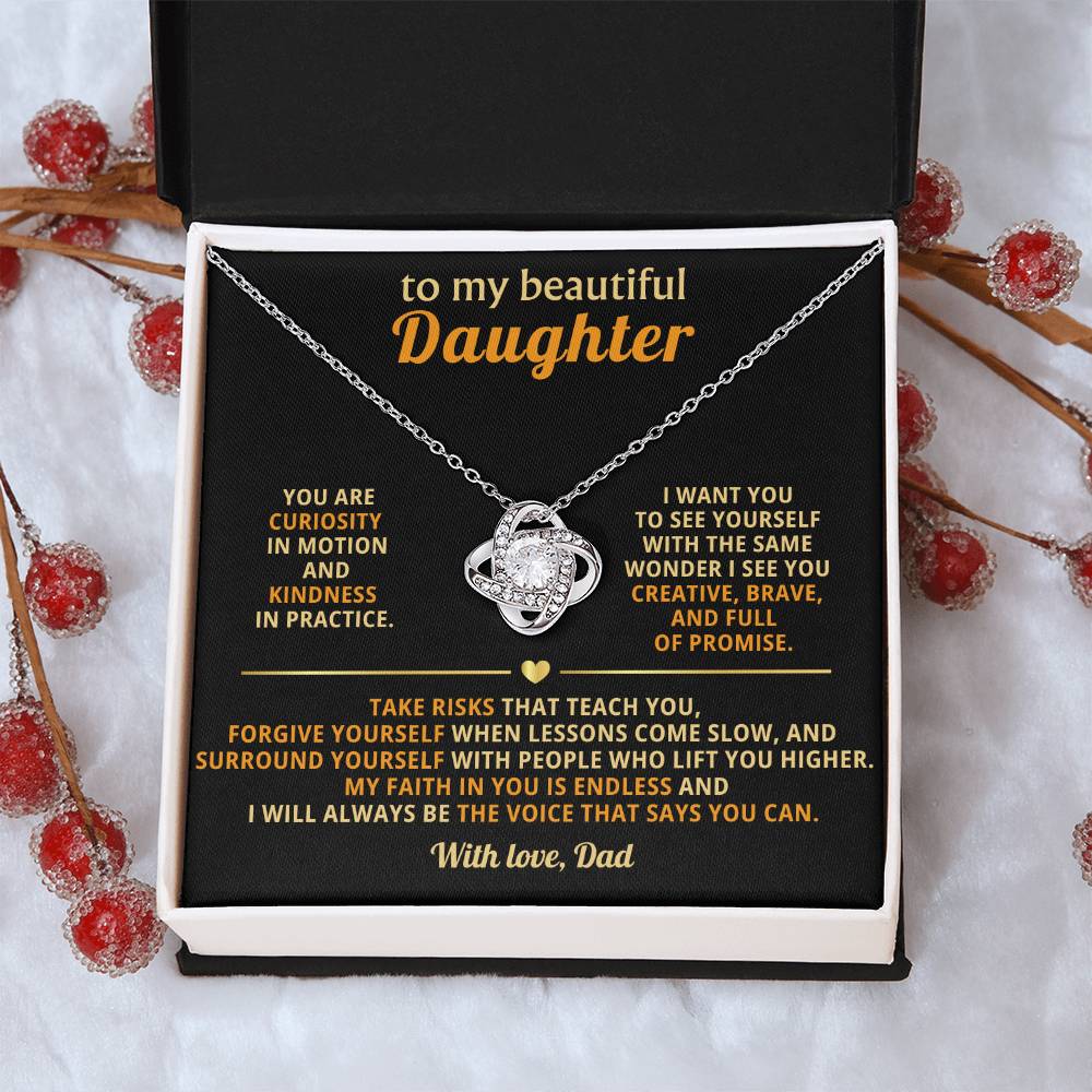 To my beautiful Daughter,My faith in you is endless and I will always be the voice that says you can