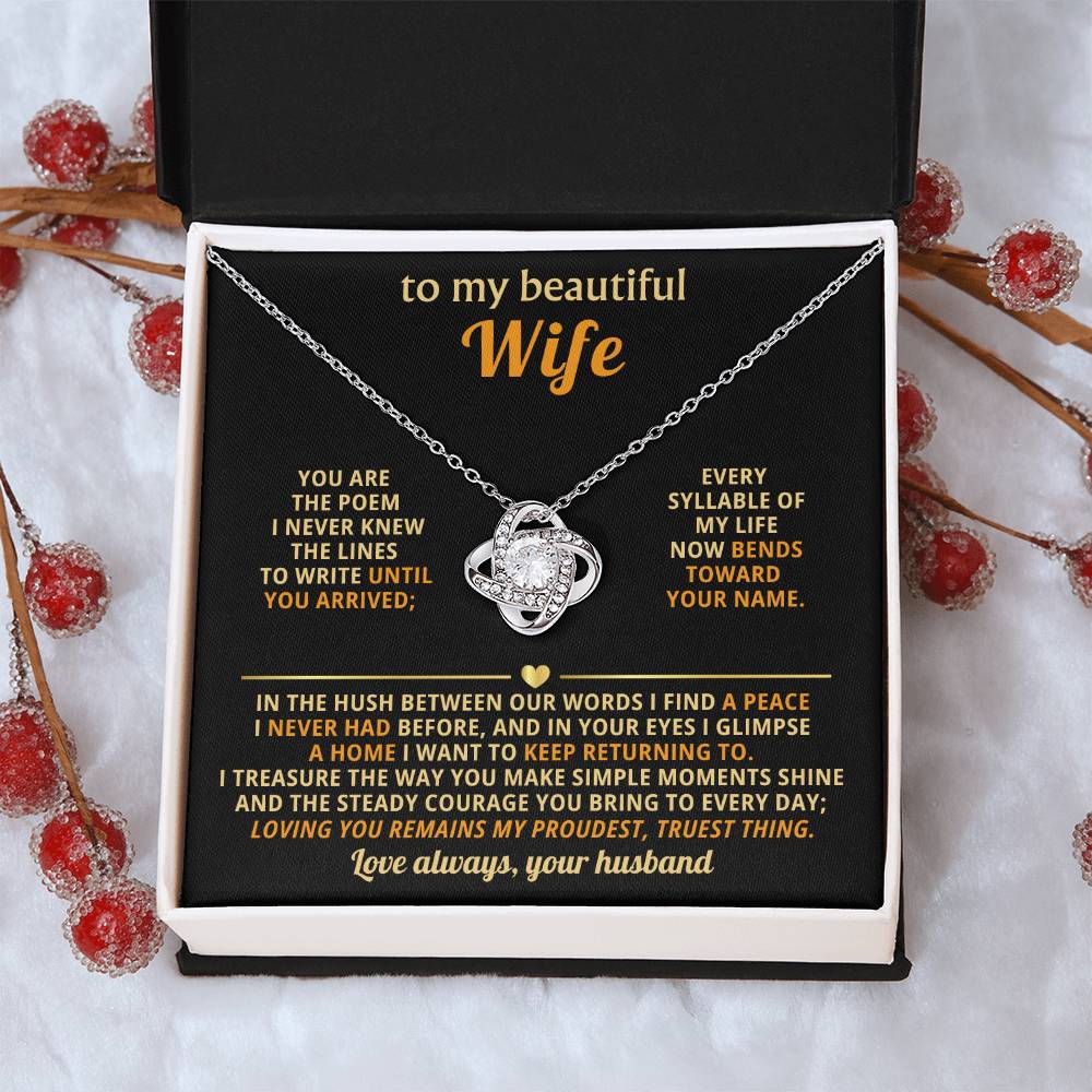 To my beautiful Wife, You are the poem I never knew the lines to write until you arrived