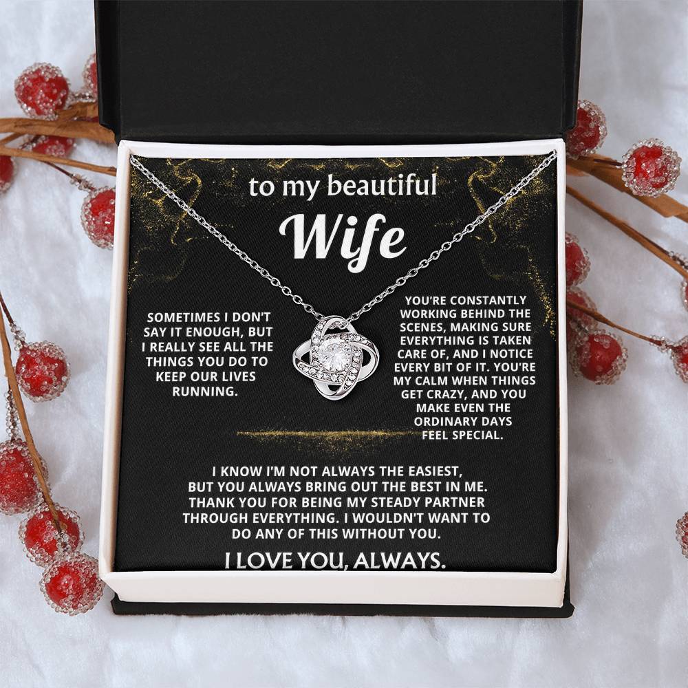 To My Wife, You're my calm and steady partner.