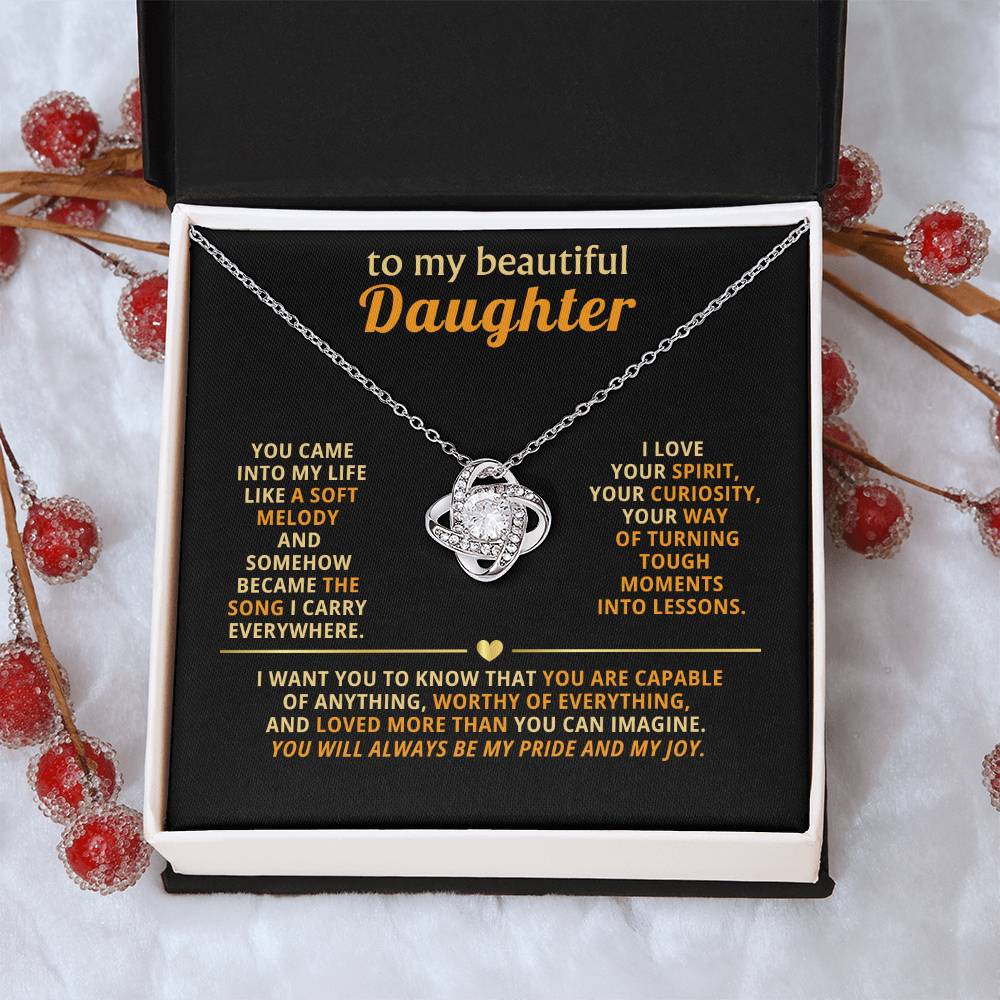 To my beautiful Daughter, You came into my life like a soft melody