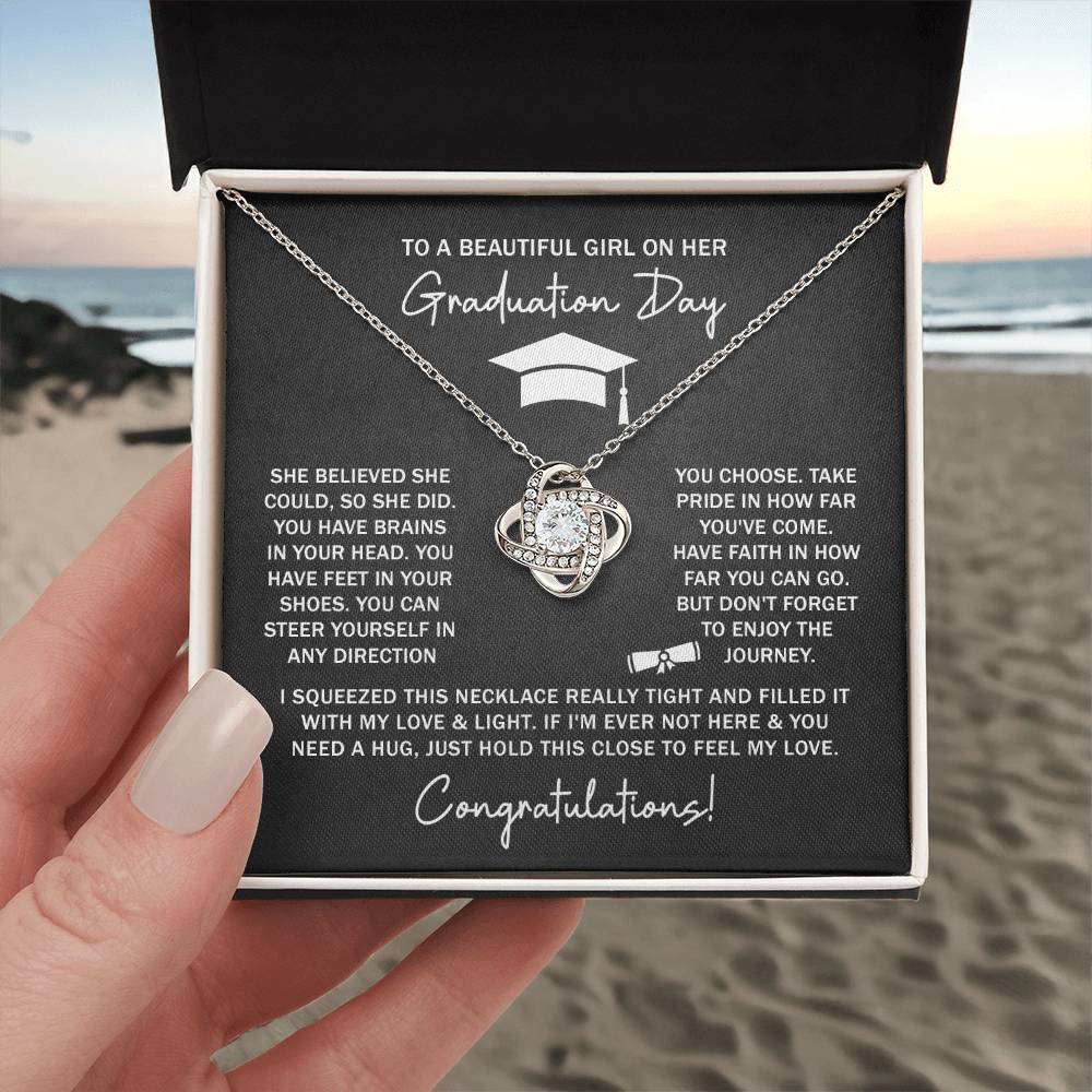 GRADUATION FOR HER SQUEEZED LOVE KNOT NECKLACE