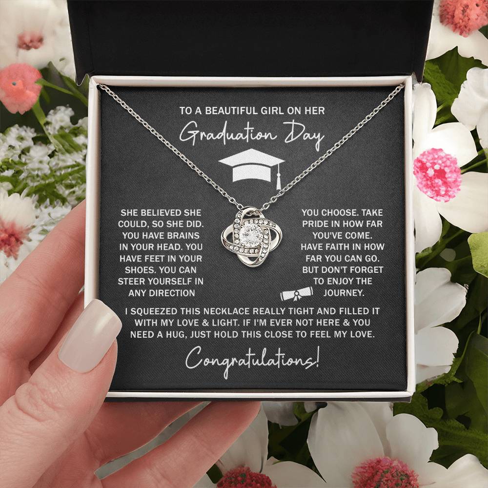 GRADUATION FOR HER SQUEEZED LOVE KNOT NECKLACE