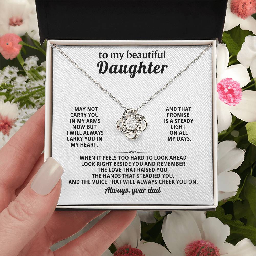 To my beautiful Daughter, I may not carry you in my arms now but I will always carry you in my heart