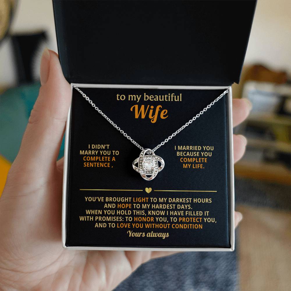 To my beautiful Wife, I married you because you complete my life