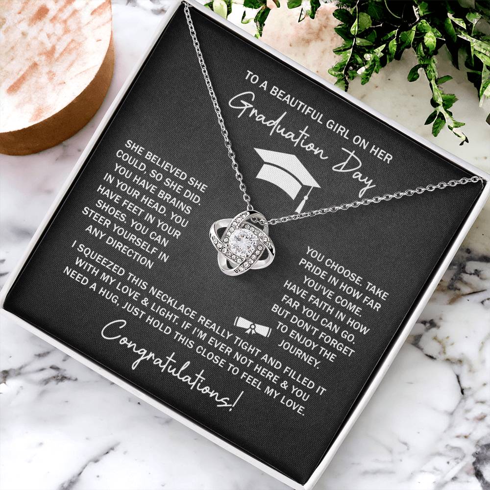 GRADUATION FOR HER SQUEEZED LOVE KNOT NECKLACE
