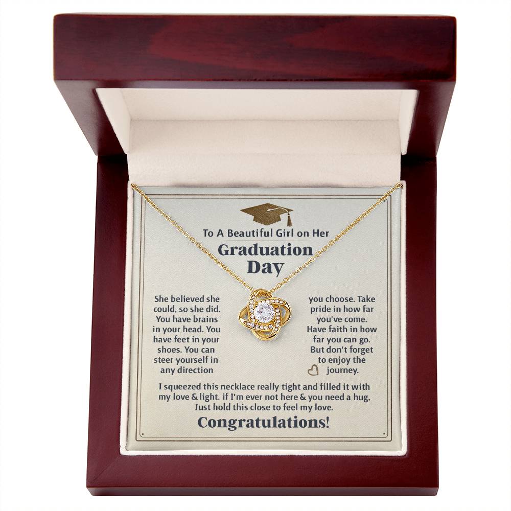 GRADUATION FOR HER BELIEVED LOVE KNOT NECKLACE