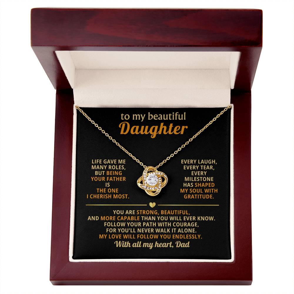 To my beautiful Daughter - Life gave me many roles, but being your father is the one I cherish most