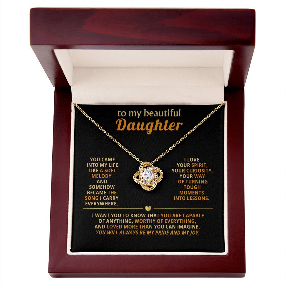 To my beautiful Daughter, You came into my life like a soft melody