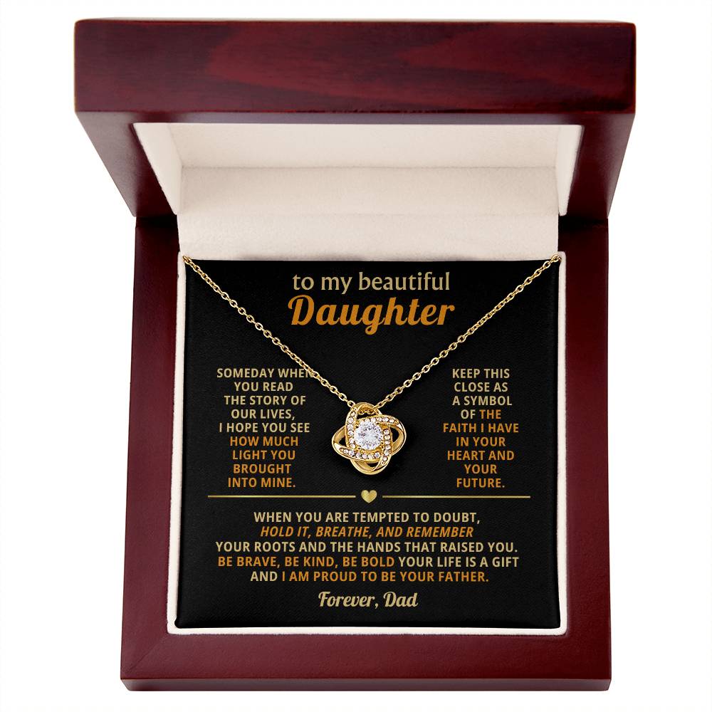 To my beautiful Daughter, Keep this close as a symbol of the faith I have in your heart and your future