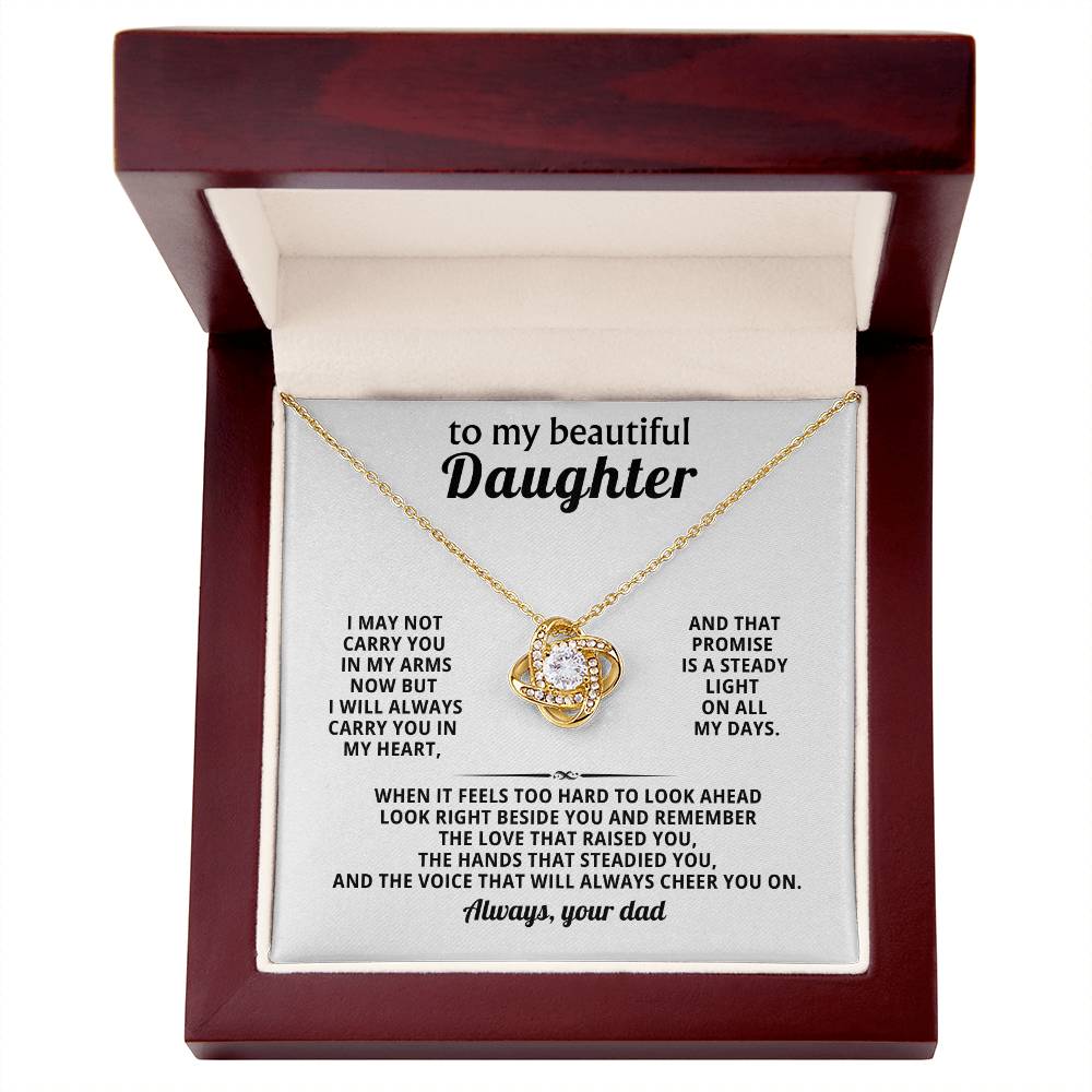 To my beautiful Daughter, I may not carry you in my arms now but I will always carry you in my heart